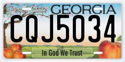 GA license plate CQJ5034