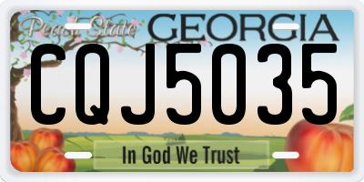 GA license plate CQJ5035