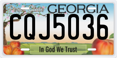 GA license plate CQJ5036