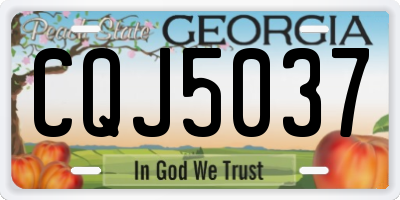 GA license plate CQJ5037