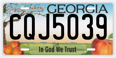 GA license plate CQJ5039