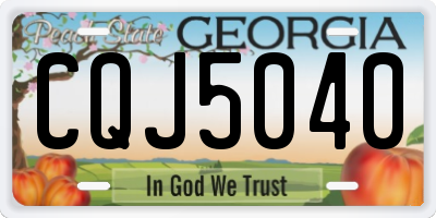 GA license plate CQJ5040