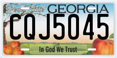GA license plate CQJ5045