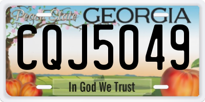 GA license plate CQJ5049