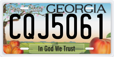 GA license plate CQJ5061