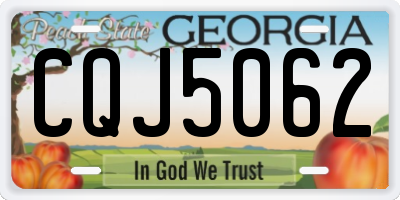 GA license plate CQJ5062