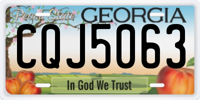 GA license plate CQJ5063