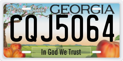 GA license plate CQJ5064
