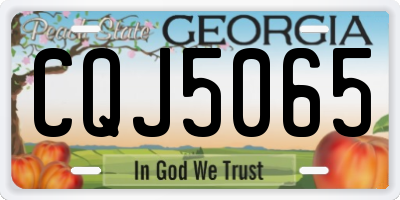 GA license plate CQJ5065