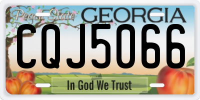 GA license plate CQJ5066