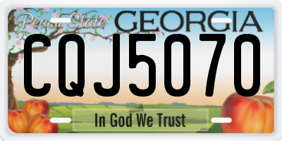 GA license plate CQJ5070