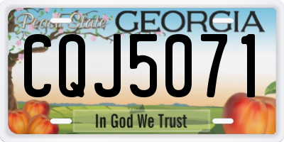 GA license plate CQJ5071