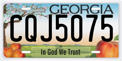 GA license plate CQJ5075