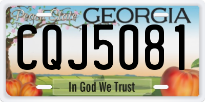 GA license plate CQJ5081