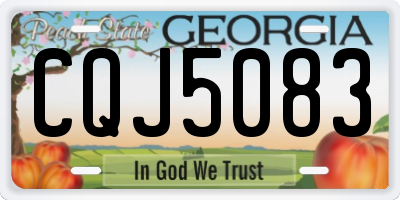 GA license plate CQJ5083