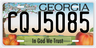 GA license plate CQJ5085