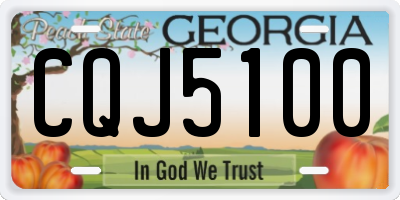 GA license plate CQJ5100