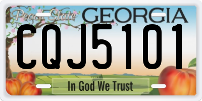 GA license plate CQJ5101
