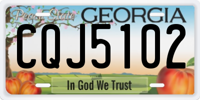 GA license plate CQJ5102