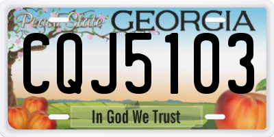 GA license plate CQJ5103