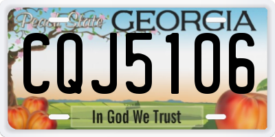 GA license plate CQJ5106