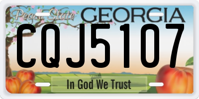 GA license plate CQJ5107