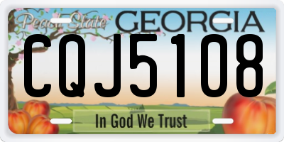 GA license plate CQJ5108