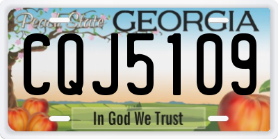 GA license plate CQJ5109