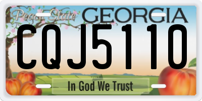 GA license plate CQJ5110