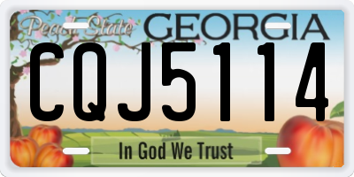 GA license plate CQJ5114