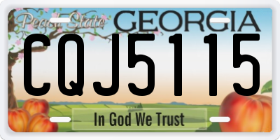 GA license plate CQJ5115