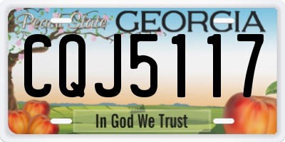 GA license plate CQJ5117