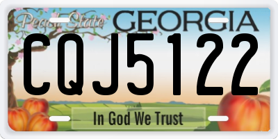 GA license plate CQJ5122