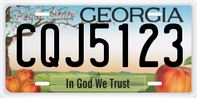 GA license plate CQJ5123