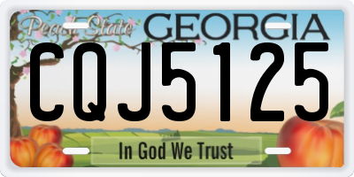 GA license plate CQJ5125
