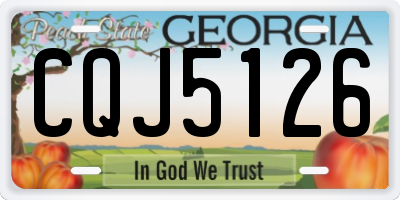 GA license plate CQJ5126