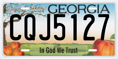 GA license plate CQJ5127