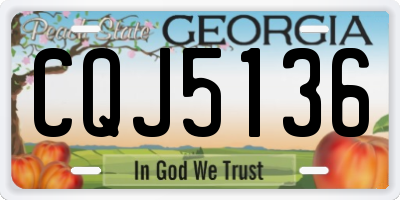 GA license plate CQJ5136