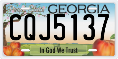 GA license plate CQJ5137