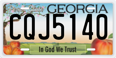 GA license plate CQJ5140