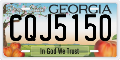GA license plate CQJ5150