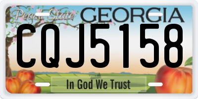 GA license plate CQJ5158