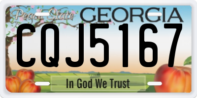 GA license plate CQJ5167