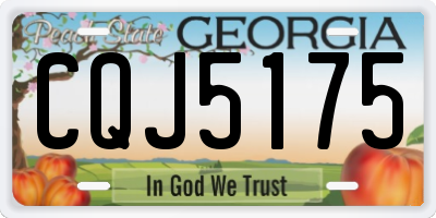 GA license plate CQJ5175