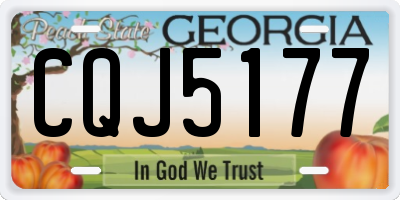GA license plate CQJ5177