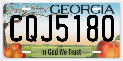 GA license plate CQJ5180
