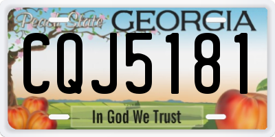 GA license plate CQJ5181