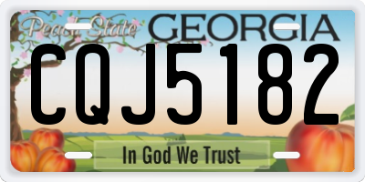 GA license plate CQJ5182