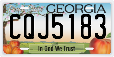 GA license plate CQJ5183