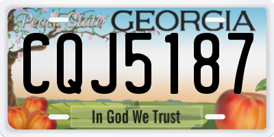 GA license plate CQJ5187